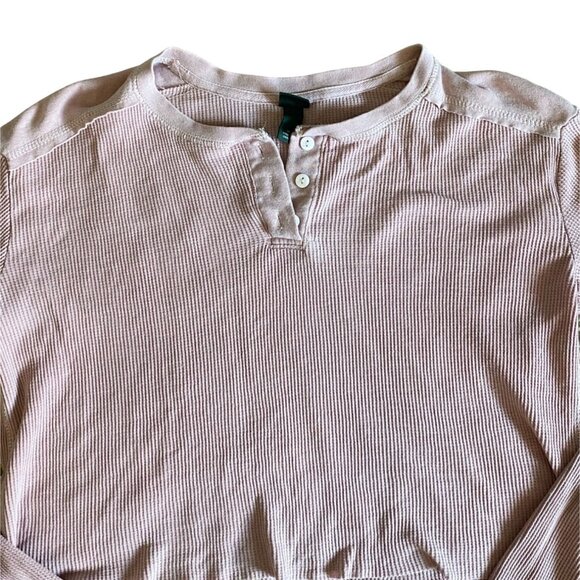 Wild Fable Womens Waffle Knit Cropped Thermal Shirt-Pink-Size M-GUC - Picture 3 of 7